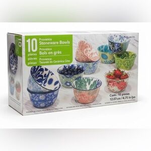 Provence Floral Stoneware Bowl Set - Multicolor (10 pc)